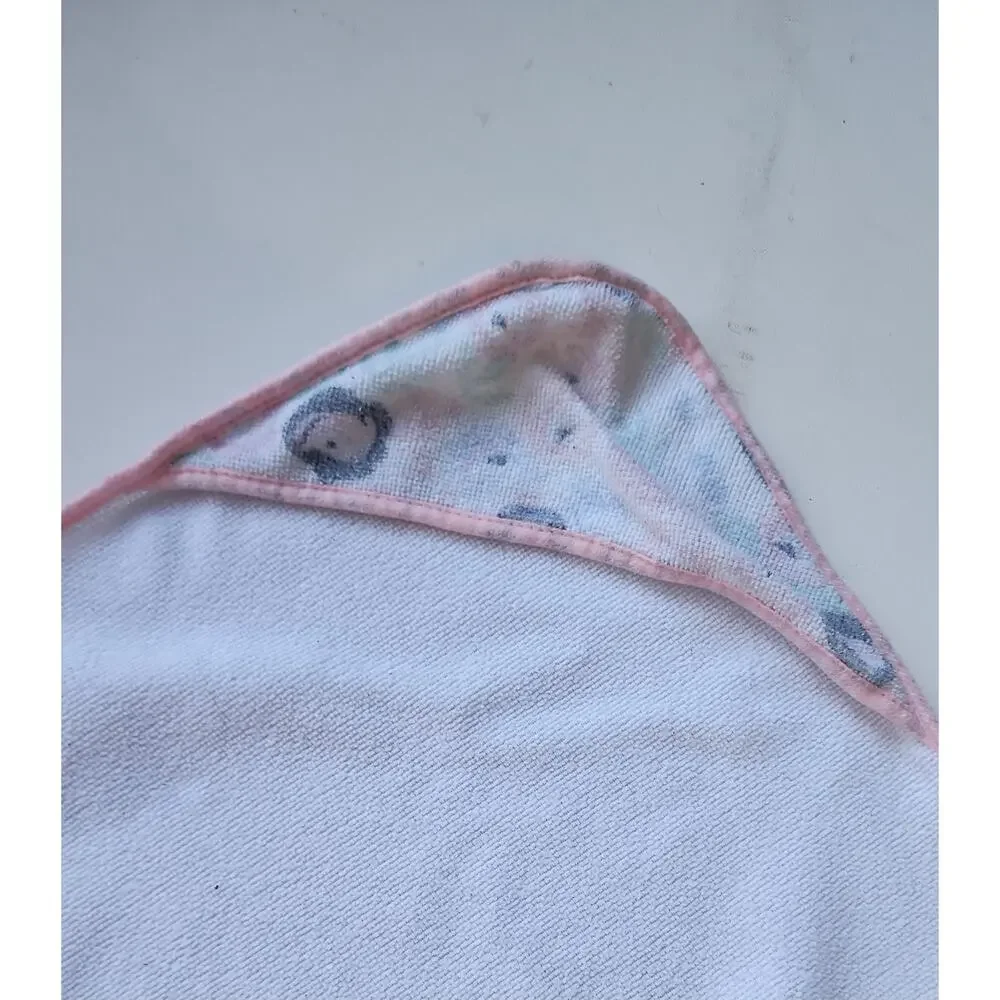 Baby Girl Infant Bath Towl Lot Pink Embroidered Floral Princess Crown Elephant